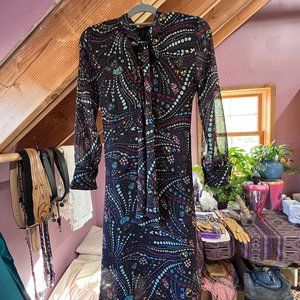 Draped Skull Print Dress